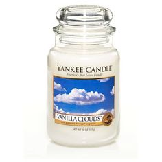 yankee candle with an image of the sky and clouds