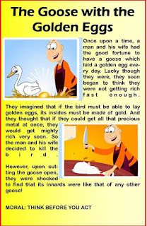 the goose with the golden eggs is shown in this cartoon character's story book