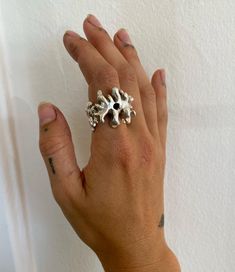 Original design developed through wax casting and carving in San Diego. Pure 925 sterling silver, made to order. Ring is a size 8 but can be upsized per request. Wax Ring Carving Ideas, Wax Carving Ring, Lost Wax Casting Rings, Wax Carved Ring, Gap Tooth, Lost Wax Jewelry, Wax Carving Jewelry, Tooth Ring, Gap Teeth