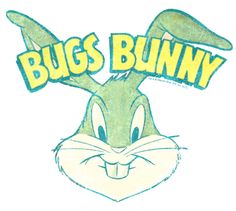 the bugs bunny logo is shown in green and yellow, with an image of a rabbit's head