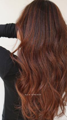 Copper Red Hair Color Balayage Low Lights, Cinnamon Brown Balayage Brunettes, Copper Babylights On Dark Hair, Red Highlights On Brunette Hair, Copper Red Balayage On Black Hair, Redish Brownish Hair Balayage, Copper Babylights On Brown Hair, Balayage Brunette Red