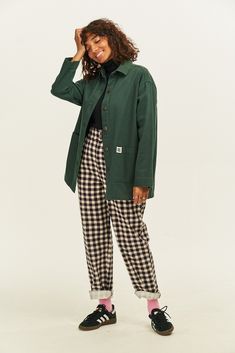 Olly Jacket: ORGANIC TWILL - Posy Green Lucy And Yak, Twill Jacket, Outwear Jackets, Wide Cuff, Accessories Jacket, Workout Jacket, 90s Fashion, Playsuit Jumpsuit, Long Tops