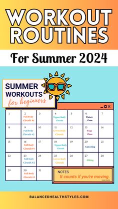 A beginner weekly workout plan for summer is full of fitness activities to help you build your workout routines for summer. Full Body Circuit, Healthy Workout