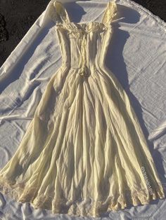 Women's Vintage Lace Trim Strap Dress - Cream | VintageMist Strap Dress, Vintage Lace