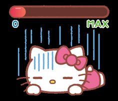 an image of a hello kitty in the rain with text that says, i am max