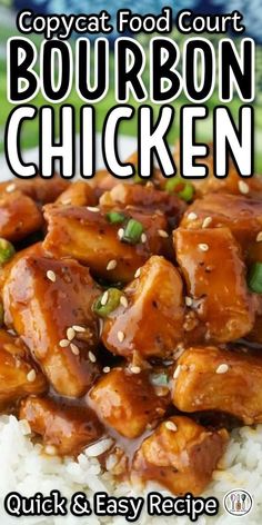 Bourbon Chicken Filling Dinner Recipes, Easy Bourbon Chicken, Bourbon Chicken Recipe, Bourbon Chicken, Filling Dinner, Quick Chicken, Family Of 4, Best Dinner Recipes, Chicken Dishes Recipes