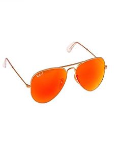 an orange pair of sunglasses on a white background