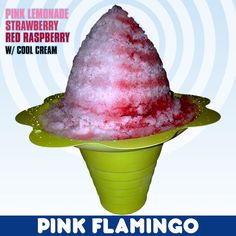 pink lemonade strawberry red raspberry w / cool cream in a green cone