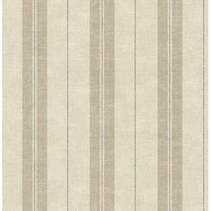 a beige and white striped wallpaper with vertical stripes on the bottom half of it