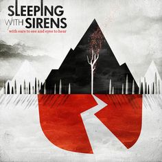 an mp3 player with the words sleeping with sirens on it and a red arrow pointing up