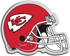 the kansas chiefs helmet is shown in this decal sticker, which has been designed to look like a football helmet