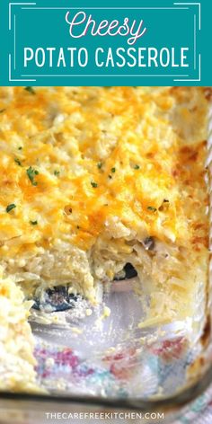 Picture of cheesy hash brown Potatoes Cheesy Potatoe Casserole Breakfast, Shredded Cheesy Potato Casserole, Shredded Potatoes Recipes, Potatoe Receipe, Oven Cheesy Potatoes, Shredded Hashbrown Recipes, Cheesy Potatoes With Hashbrowns, Cheesy Potatoes Recipe