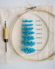 a close up of a cross stitch pattern on a hoop