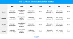 the ultimate workout plan for women is shown in this screenshote screen graber