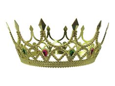 PRICES MAY VARY. Adult Gold Medieval Crown. Featuring a 2 piece crown that fits together to create a full circle. Perfect for a Queen or a Princess! Great for Good or Evil! This fake crown is gold color and is accented with pink and green fake jewels. Each cosplay crown stands about 3.25 inches tall and is approximately 18 inches in circumference. This Queens crown is an elastic string that goes below your chin to help keep hat in position. Perfect for Halloween, Cosplay, Renaissance, and more! Cosplay Crown, Medieval Crown, Queens Crown, Queen Princess, Royal Queen, Crown Tiara, Queen Crown, Gold Crown, Crown Royal