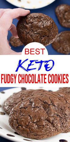 the best keto fudgy chocolate cookies are made with only 3 ingredients, and they're so good to eat