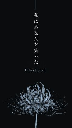 a black and white photo with the words i lost you written in chinese on it