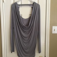 Top From Express. Low Cut Open Back. Never Worn Before. Gray Top, Grey Top, Women's Tops, Low Cut, Open Back, Top Blouse, Blouses, Womens Sizes, Womens Tops