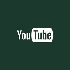 the youtube logo is shown in white on a dark green background with an arrow pointing to it