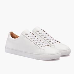 Women's Premier Low Top In White Leather - Thursday Boot Company Low Top White Sneakers, White Sneakers Business Casual, Mens White Leather Sneakers, Thursday Boots Women, Classic White Sneakers, White Leather Sneakers Men, Best White Sneakers, Thursday Boot Company, Thursday Boots