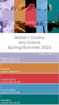 an advertisement for the wgn color key colors spring / summer 2012 catalog, with different colors