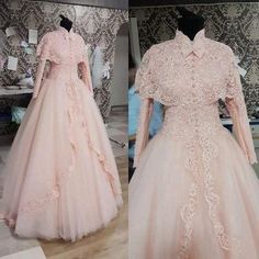 Gorgeous High Neck Long Sleeves Luxury Lace Wedding Dresses, BG51468 Long Sleeve Wedding Dress Vintage, Muslimah Wedding, Pink Ball Gown, Long Sleeve Prom, 2015 Wedding Dresses, Style Hijab, Muslim Wedding