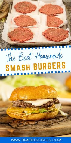 Try this this-pressed juicy SMASH Burgers. These burgers are better than restaurant burgers! Griddle Burgers, Homemade Burger Sauce, Homemade Burger Recipe, Smash Burger Recipe, Burger Recipes Beef, Homemade Burger, Smash Burgers