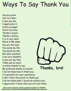 a poster with an image of a hand pointing at the viewer and words saying, ways to say thank you