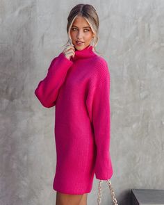 Winter Long Sleeve Solid Color Sweater Dress, Chic Sweater Dress For Winter, Chic Solid Color Sweater Dress For Winter, Fall Ribbed Sweater Dress In Midi Length, Solid Color Midi Sweater Dress For Winter, Long Solid Color Sweater Dress For Winter, Trendy Knit Sweater Dress For Winter, Long Ribbed Sweater Dress For Fall, Trendy Ribbed Mini Dress For Winter