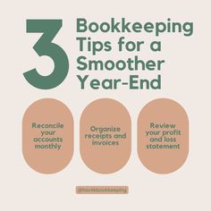 three books with the title 3 bookkeeping tips for a smoother year - end