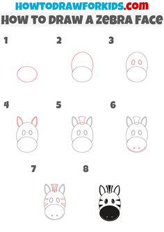 how to draw a zebra's face in 3 easy steps step by step instructions for kids