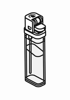 a black and white drawing of a lighter