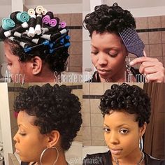 Transitioning Hairstyles, Big Chop, Roller Set, Natural Hair Tips, Natural Hair Journey, Short Natural Hair Styles, Short Curly Hair