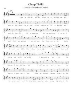 sheet music with the words cheap thrills on it