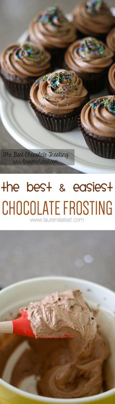 the best and easy chocolate frosting recipe for cupcakes or muffins