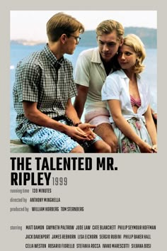 the talented mr ripley poster with three people sitting on a ledge looking at each other