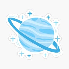 an image of the planet saturn with stars around it sticker on a white background