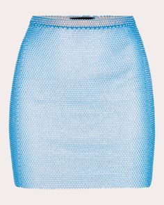 Unapologetically glamorous, this high-rise mini skirt decorates its sheer mesh silhouette with shimmering rhinestone embellishments. Style with the Diamond Mesh Crop Top in Blue Sky for statement dressing. Pull-on High-rise waist Rhinestone embellishments Sheer mesh 50% rhinestone, 30% polyester, 20% cotton Dry clean only Made in Ukraine Size & Fit Model (wearing size XS/S): 5ft 10.5in tall, 31.5in bust, 23.22in waist, 35.82in hips Fits true to size Size XS (US 0-2): 33-34in bust, 23-24in waist, 34-35in hips Size S (US 4-6): 35-36in bust, 25-26in waist, 36-37in hips Size M (US 8-10): 36-37in bust, 27-28in waist, 38-39in hips Size L (US 12-14): 37-38in bust, 28-29in waist, 39-41in hips Please note, above measurements reflect Santa Brands' size chart, not the actual garment. | SANTA Brands W Santa Brands, Mesh Mini Skirt, Made In Ukraine, Mesh Crop Top, Rhinestone Embellishments, Blue Sky, Mini Skirt, Ukraine, Embellishments