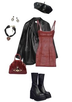 Tenacious D Concert Outfit, Red Grunge Aesthetic Outfits, Cas Concert Outfit, Preforming Outfits, Fashion Magazine Aesthetic, Cas Concert, Magazine Aesthetic, Aesthetics Fashion, Rockstar Gf