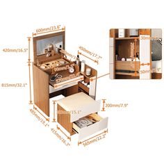 an image of kitchen furniture with measurements