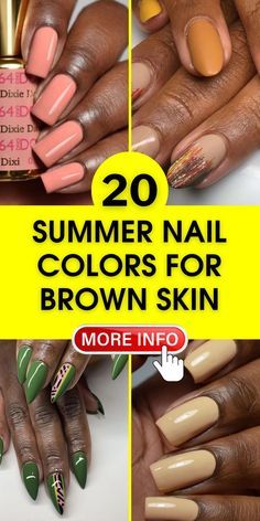 ☀️💅 Cool Summer Nail Ideas for Sunny Days! Nail Polish For Brown Skin Tone, Summer Nails 2024 Trends Short Simple, Nail Colors For Brown Skin, Colors For Brown Skin, Fun Nail Colors, Nail Color Trends