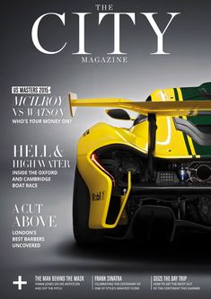 a yellow sports car is featured on the cover of the magazine's march issue