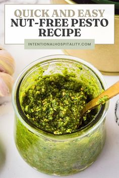 If you’re a fan of the bold, herby flavor of pesto but need to skip the nuts, this recipe is just what you’ve been looking for. I was determined to create a nut-free version that didn’t sacrifice any of the fresh, vibrant flavors I love in traditional pesto. This sunflower seed swap is a game-changer!