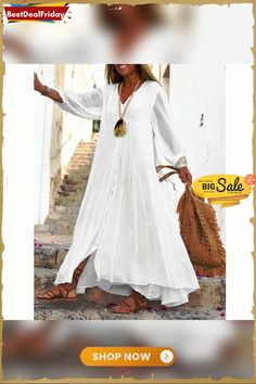 Womens Long Sleeve Maxi Dress Spring Autumn V Neck Party Elegant Casual Loose Pleated Long Dress Plus Size Maxi Dress Spring, Tshirt Dresses, Maxi Dress V Neck, Pleated Long Dress, Beach Tshirt, Elegant Long Dress, Long Dress Plus Size, Spring Maxi Dress, Color Party