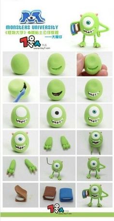 an advertisement for monster's university with various green monsters and their hands holding toothbrushes