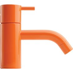 an orange faucet on a white background with clipping for text or image