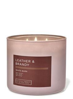 Leather & Brandy 3-Wick Candle - White Barn Candle Bath, Candle Images, Lip Gloss Balm, Candle Scents, Gala Apples, Fragrance Ingredients, Candle Branding, Bath Candles