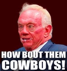 an old man in a suit and tie with the caption how bout them cowboys?