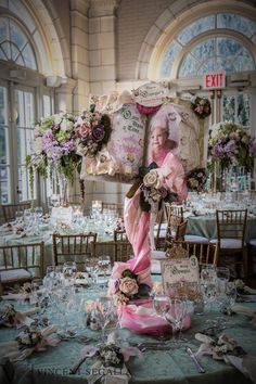 the table is set up for an event