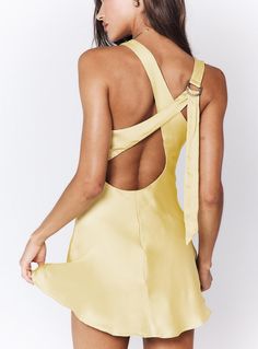 Shop Sama Mini Dress Yellow at Princess Polly. Buy now, pay later with Afterpay. Enjoy free shipping & returns. T&C's apply. Yellow Dresses Mini, Mini Strapless Dress, Mini Halter Dress, Womens Yellow Dress, Recruitment Outfits, Yellow Mini Dress, Asymmetrical Hem Dress, Polly Dress, Dress Flowy